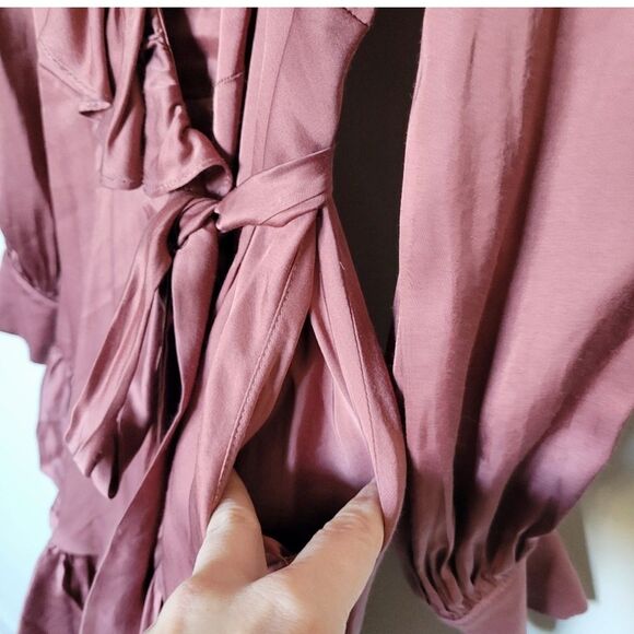 Selkie Brown Wrap Dress size S - Picture 10 of 13